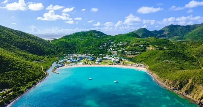 Anse Marcel Bay - aerial view