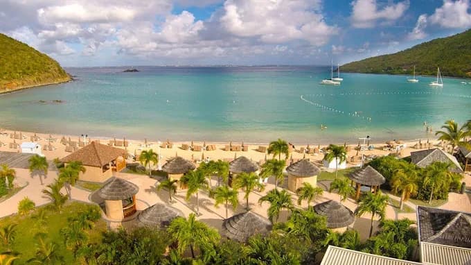 Anse Marcel Beach - aerial view